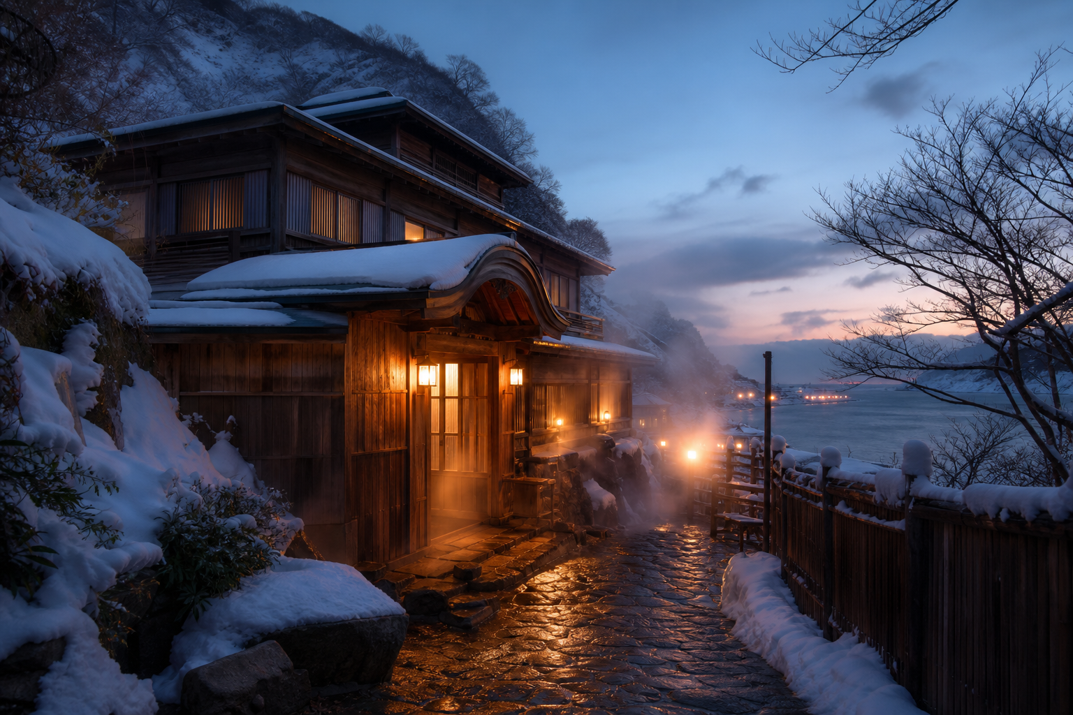 おとべ温泉郷——スキー後の源泉掛け流し